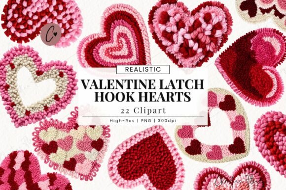 Download Faux Latch Hook Valentine Heart Clipart - Latch hook valentine Collection
