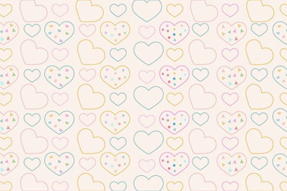 Download Lovely Romantic Background with Hearts - Premium Bundle