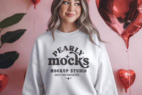 Download Gildan 18000 Valentine Sweatshirt Mockup - Premium Bundle